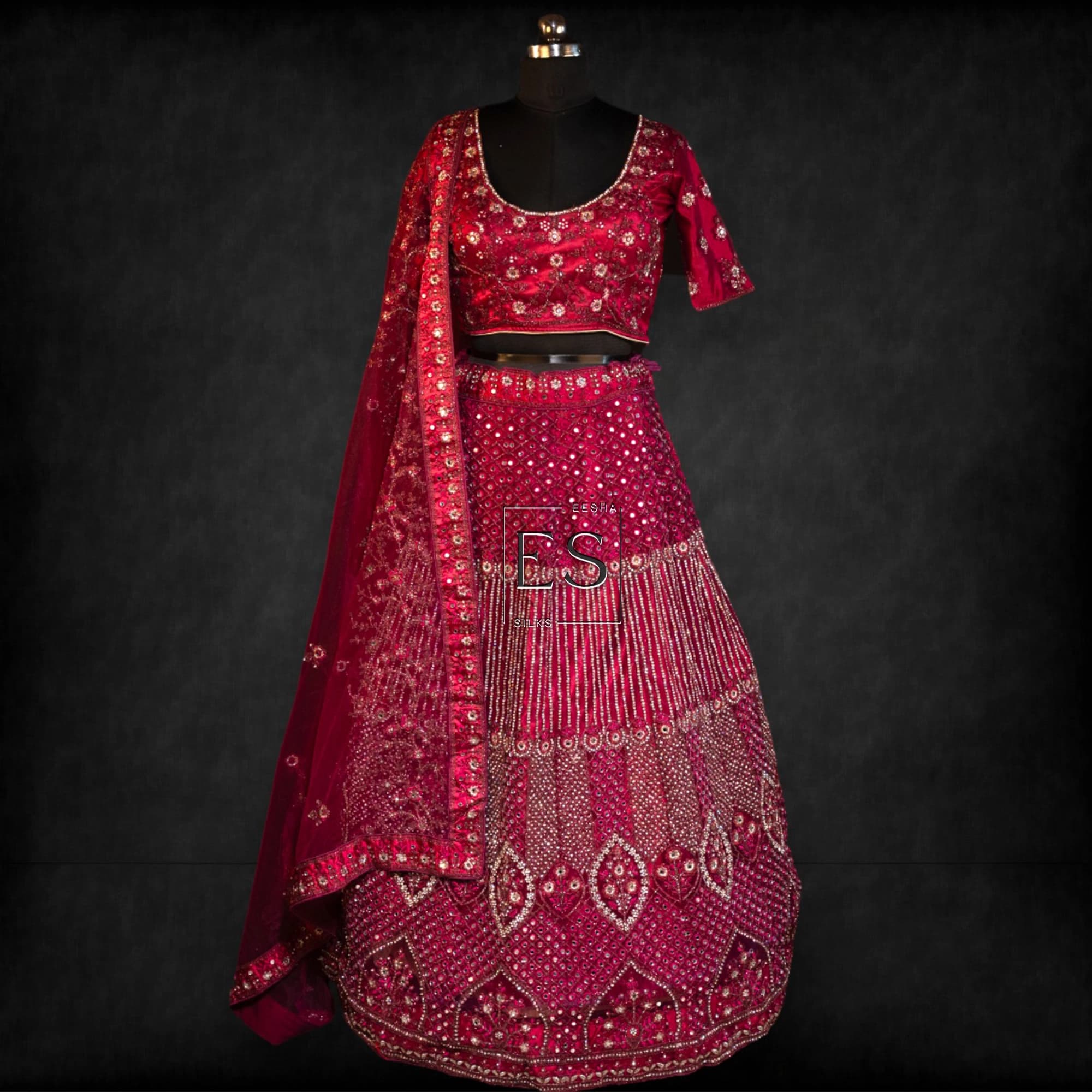 Rani Pink Sequin Lehenga - View 1