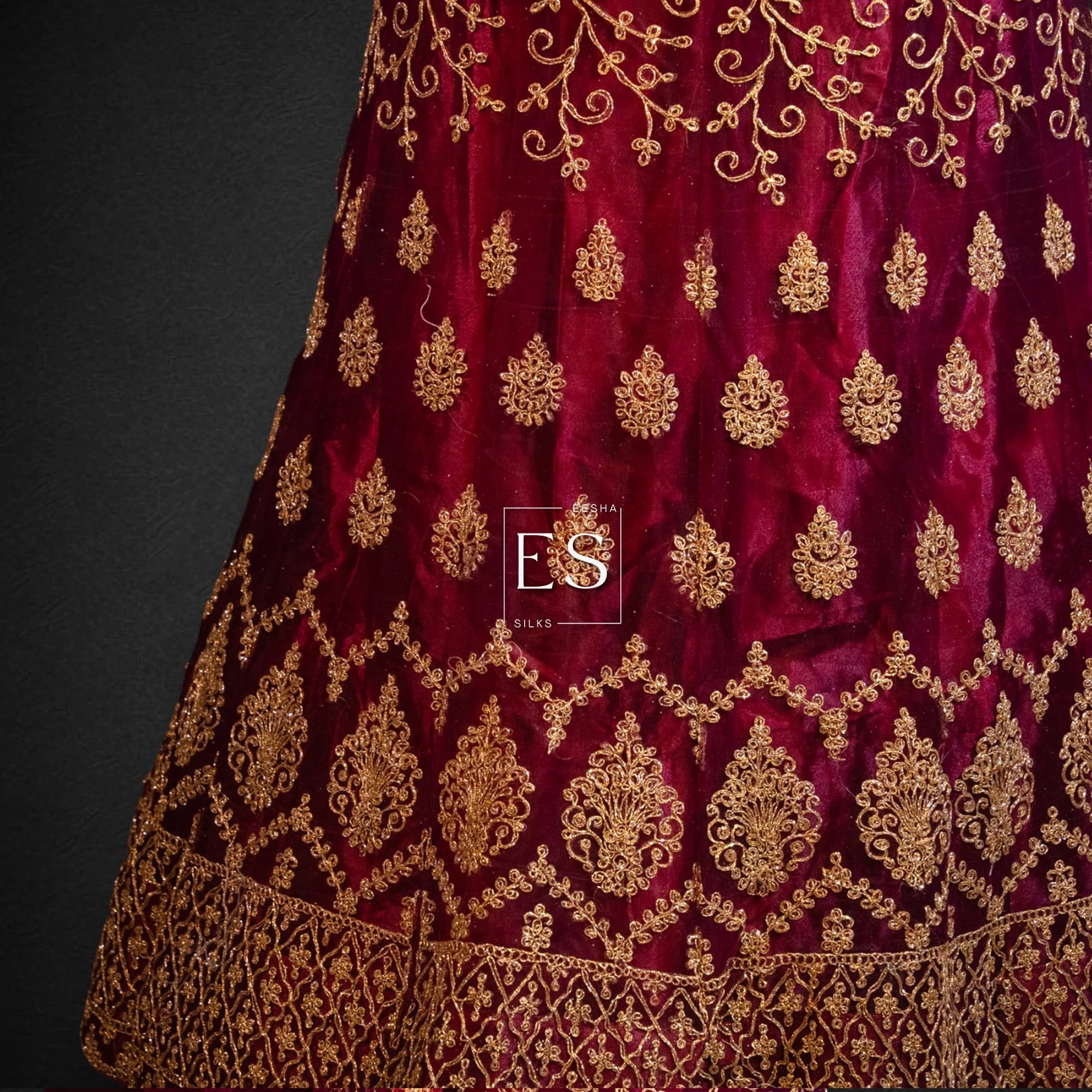 Peach Coral Embroidered Lehenga - View 3